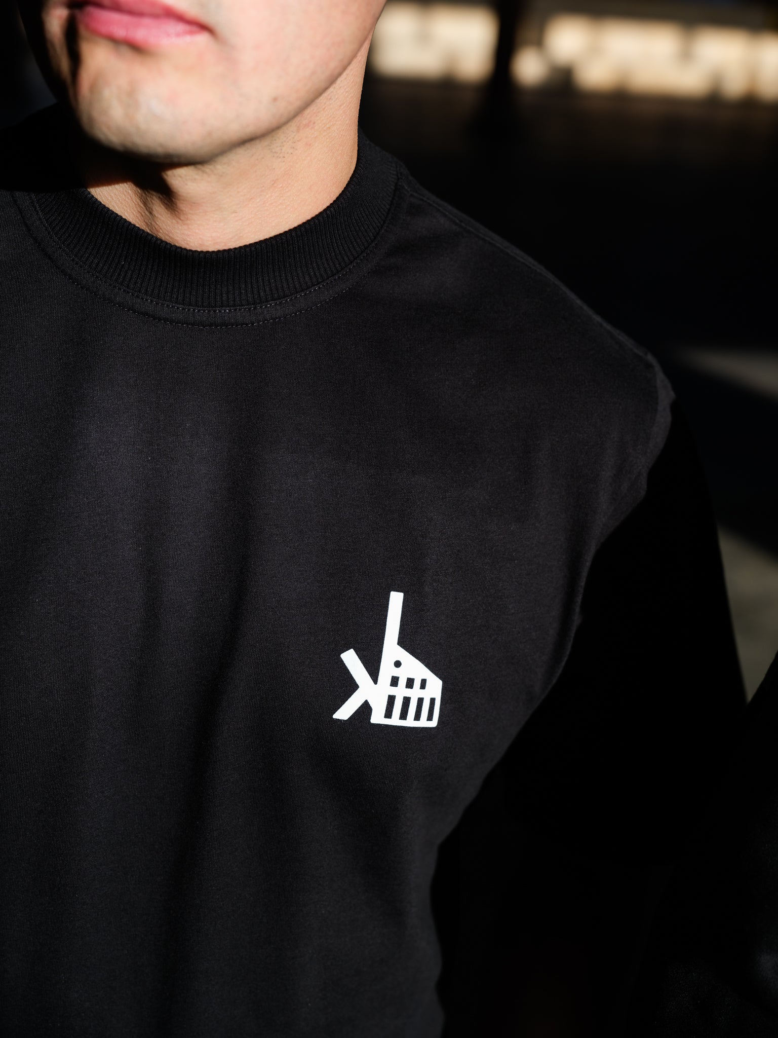 Oversized Mock-Neck Black Tee 2025